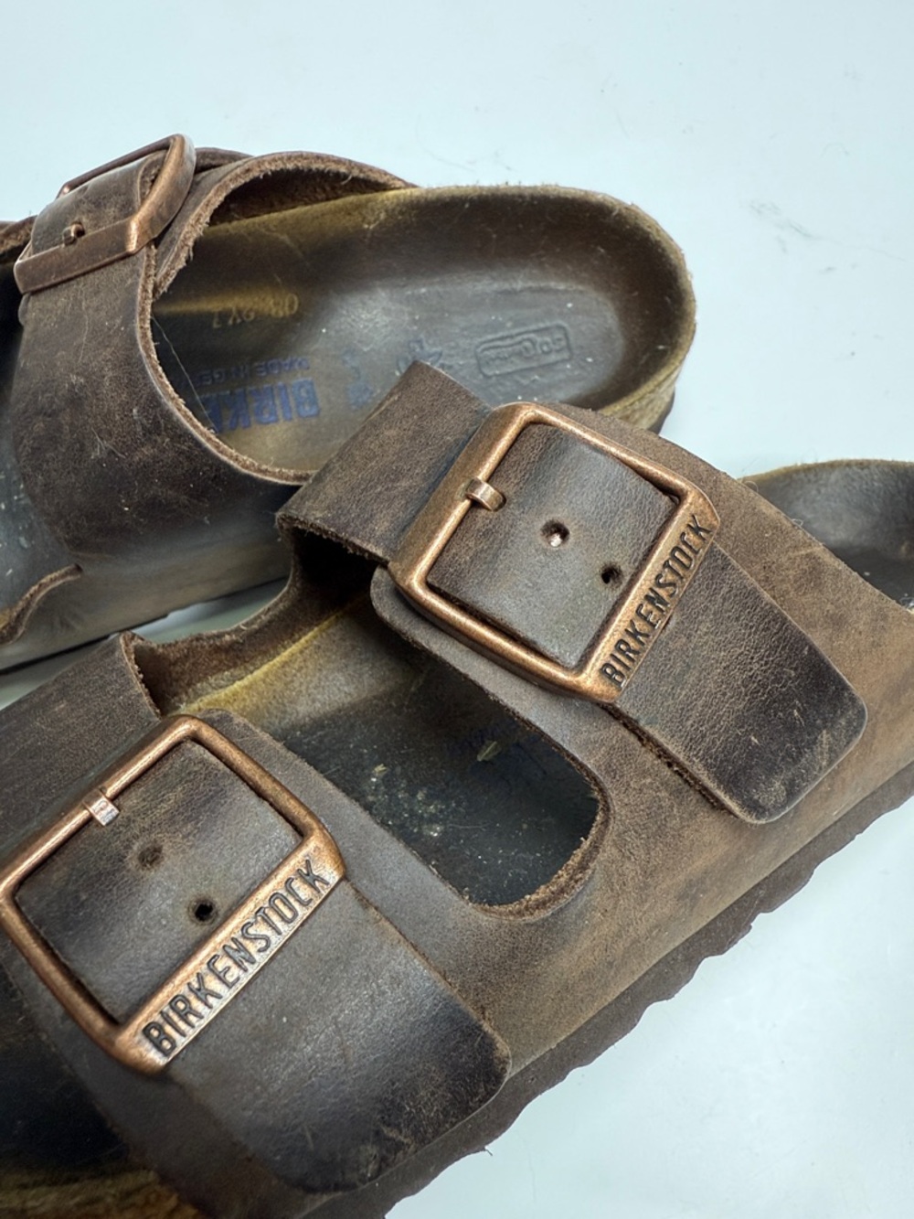 BIRKENSTOCK Arizona Brown Leather Double Strap Leather Sandals S-527 36 EU - Picture 10 of 12
